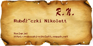 Rubóczki Nikolett névjegykártya