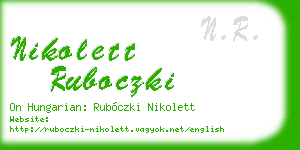 nikolett ruboczki business card